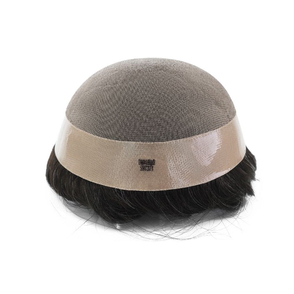 Mens Toupee Human Hair Systems Fine Mono Colored Hair Pieces 8X10 #1B US Seller