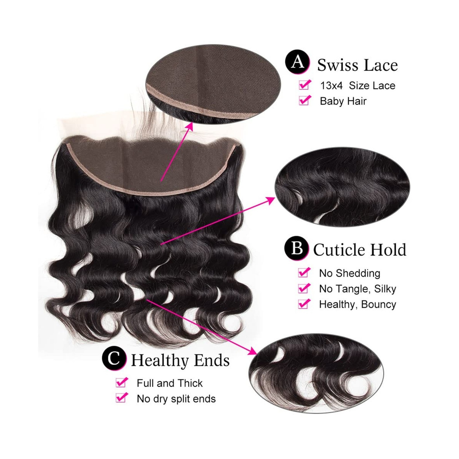 14 Inch 13×4 HD Lace Frontal Closure 100% Brazilian Virgin Human Ha… Fast Ship