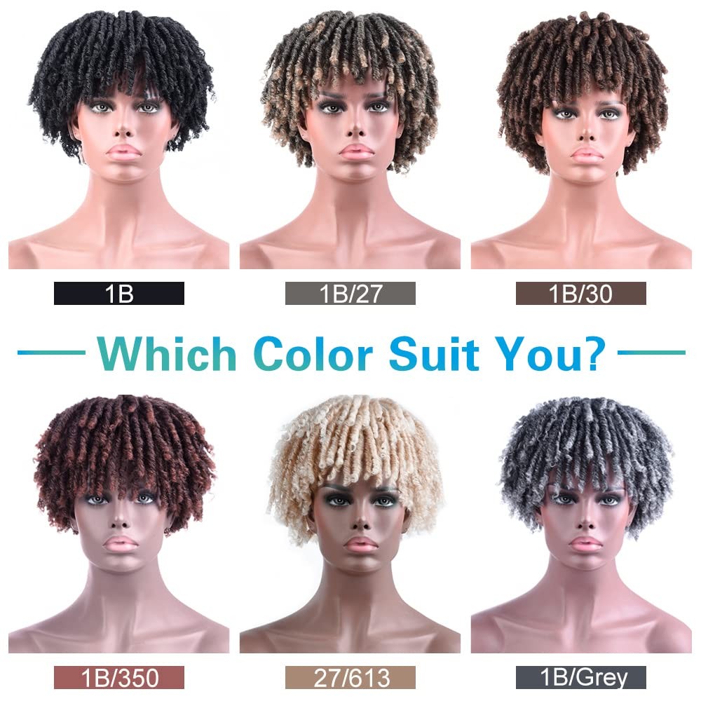 Sun Locs 6 Inch Short Dreadlocks Hair Topper Wig Clips In Faux Locs Braided