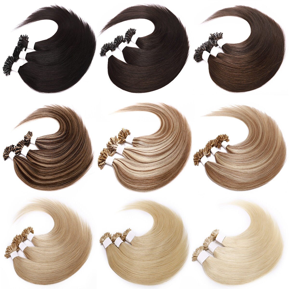 Nail U Tip THICK Keratin Real Remy Human Hair Extension 16-24 Thick Russian Glue