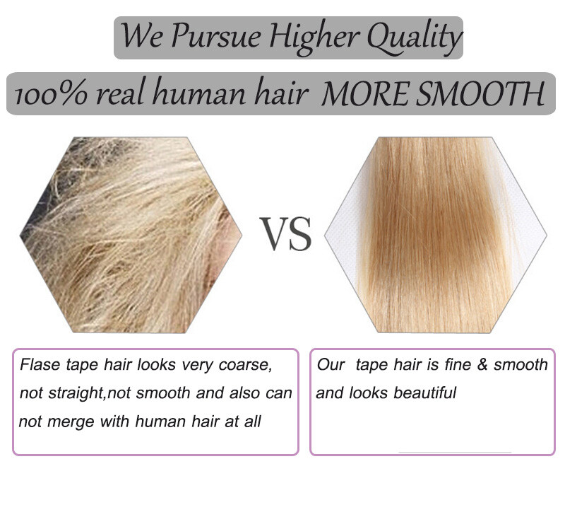 Tape In Balayage Skin Weft Remy Real Human Hair Extensions Full Head 200g WAVY