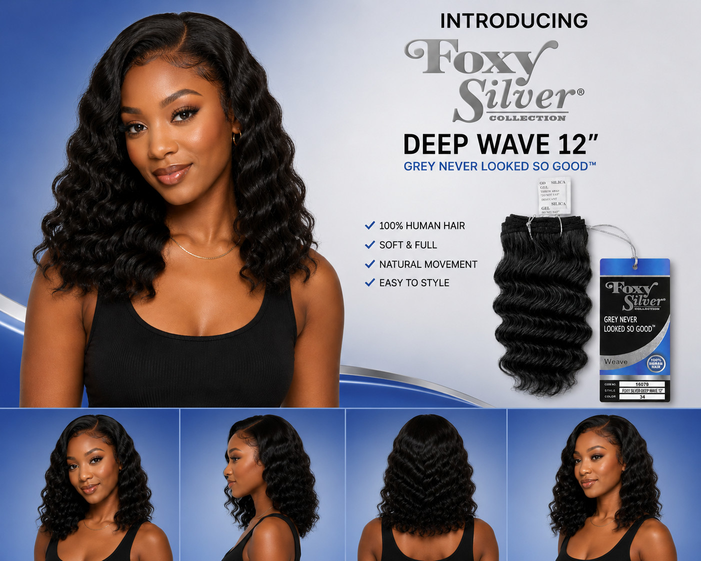 100% Human Hair Weaves, 8″-12″, Deep Wave, Jerry Curl, Spanish Curl, Ocean Wave