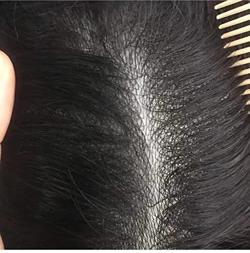 Full Poly Toupee for Men Real Human Hairpiece Durable Thin Skin Mens Toupee