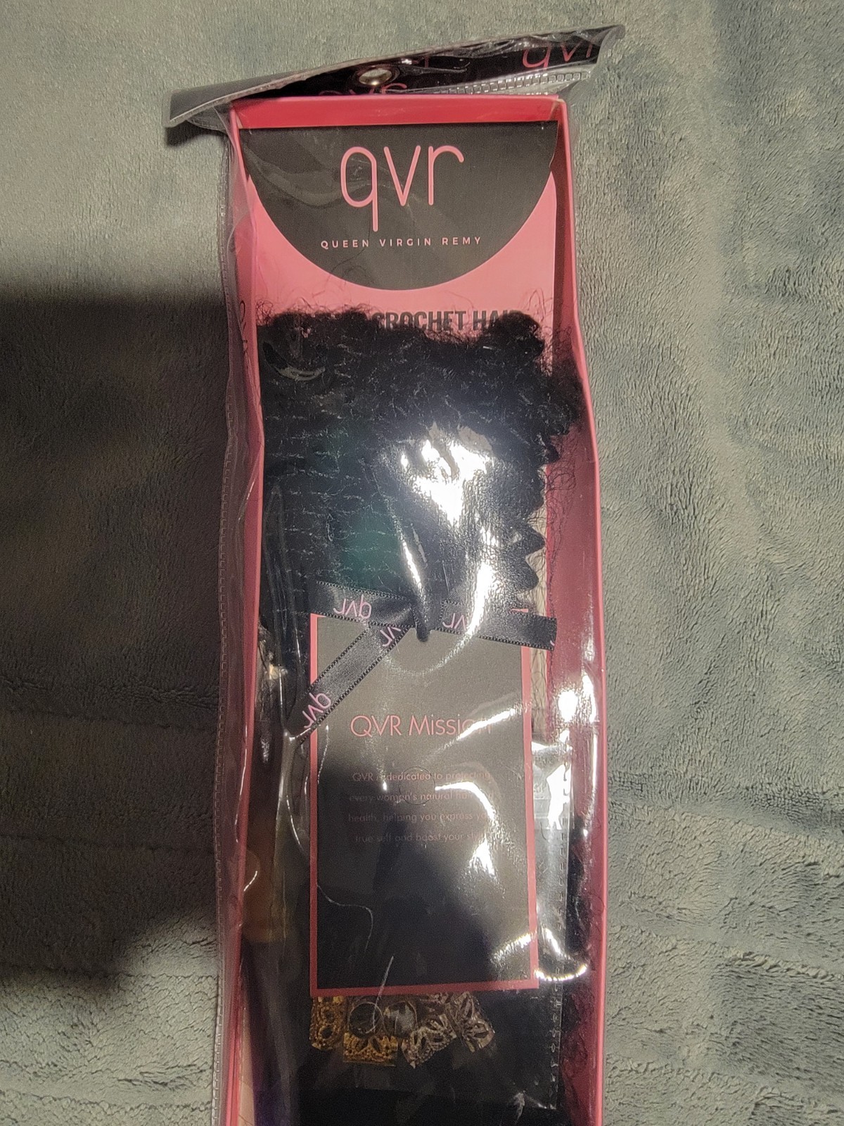 QVR Kinky Curly 3C Bulk Human Hair Spring Twist Extensions 22in Natural Black