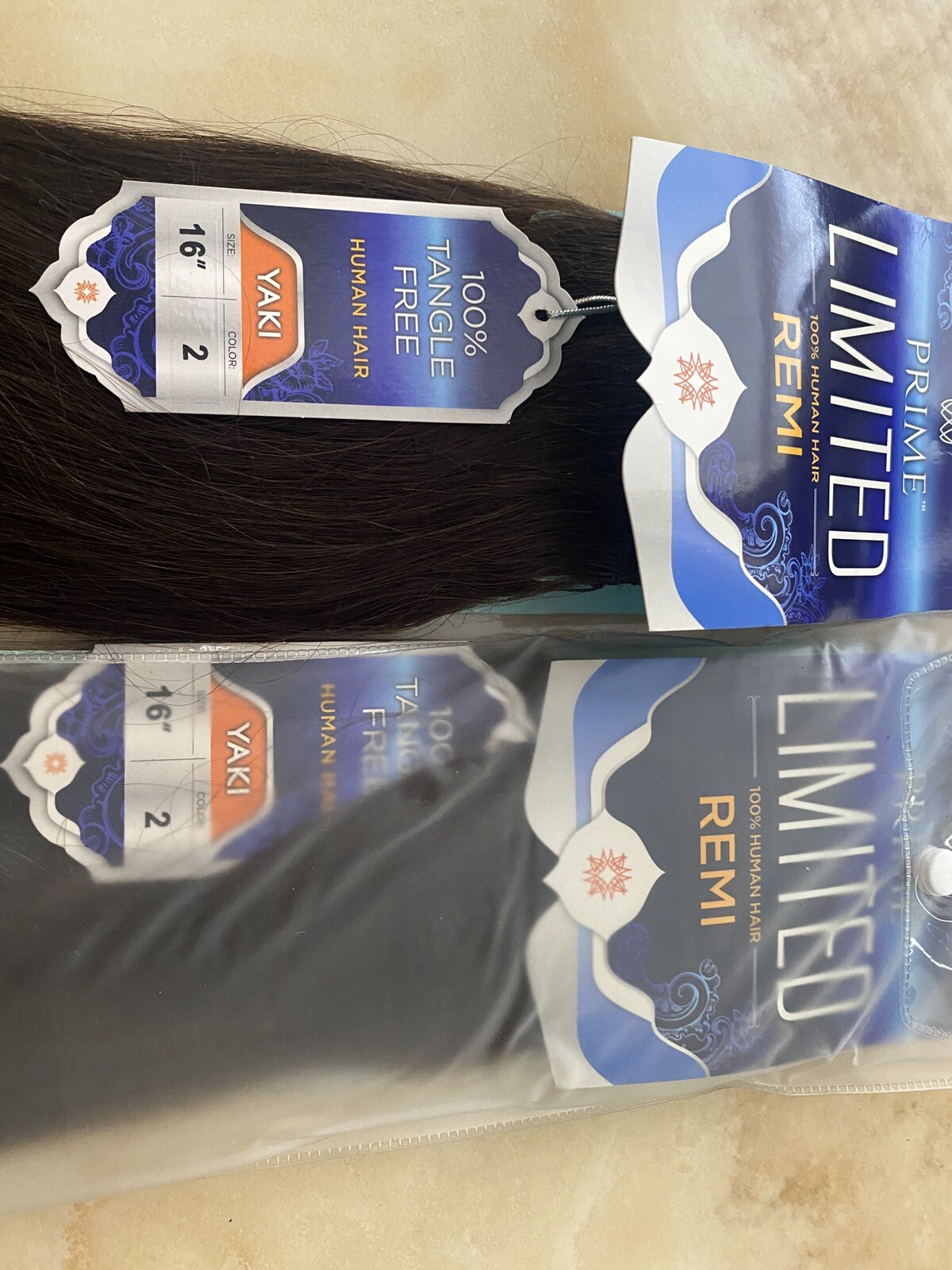 REMI PRIME LIMITED 100% HUMAN HAIR SOFT YAKY WEAVE-16 LOT 2 COLOR 2 TANGLE FREE
