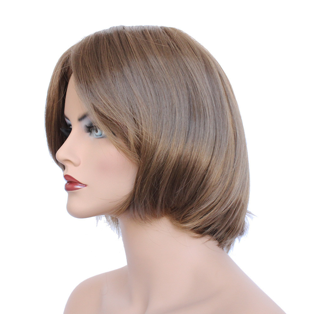 Classic Cap women Synthetic straight Short Brown Full wig HengFeng SHL13