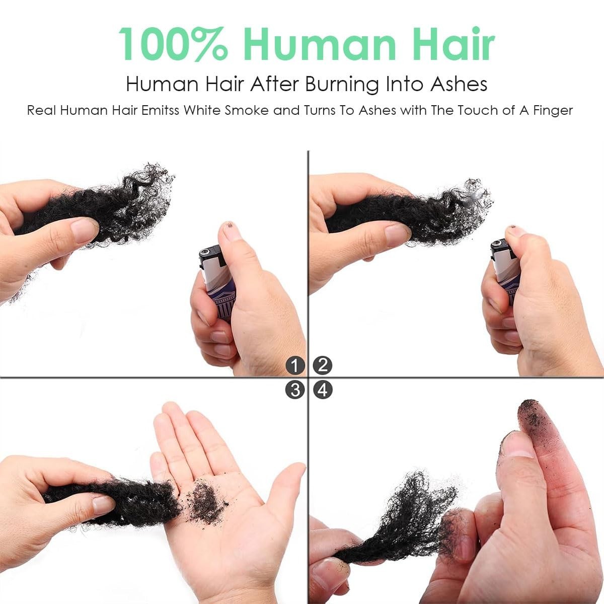 26″ Afro Kinky Bulk Human Hair for Dreadlock Extensions & Repair – Medium Brown,