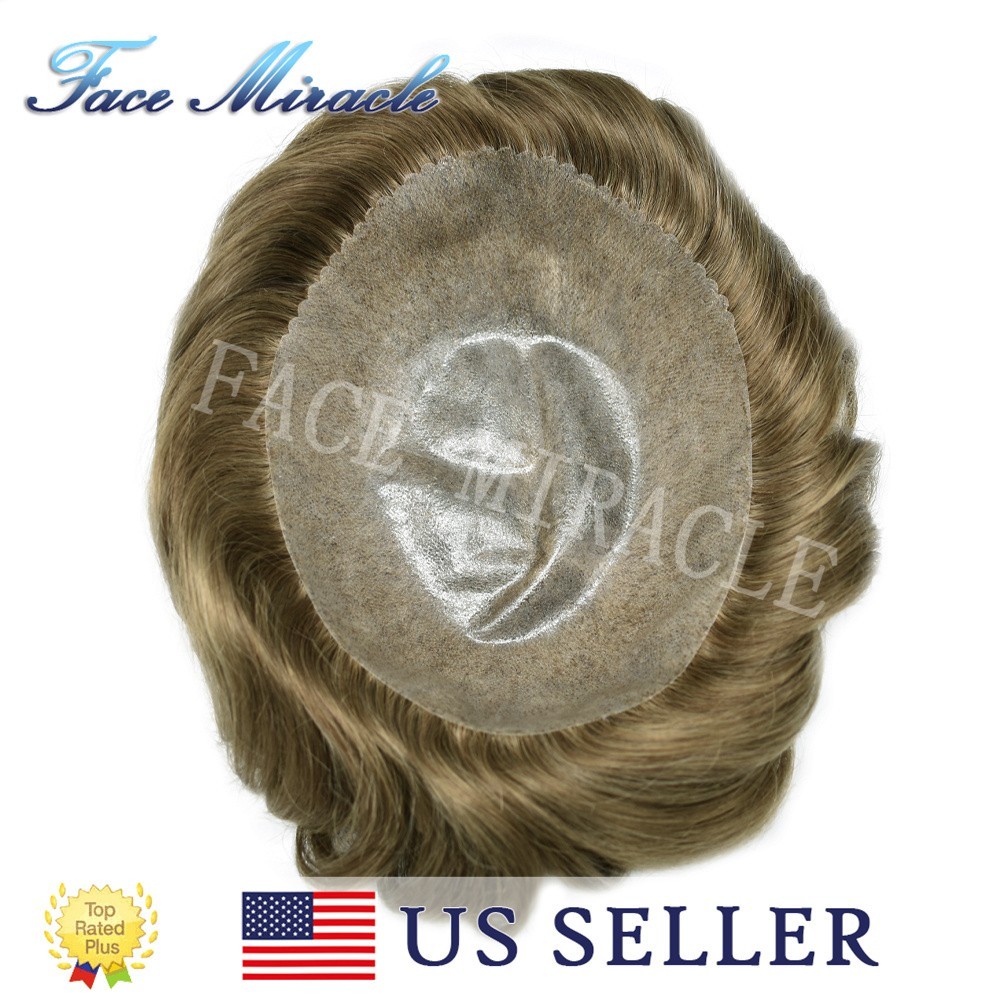 Hair System for Men Full Poly Thin Skin PU Man Hair Piece Natural Hair Wig Unit