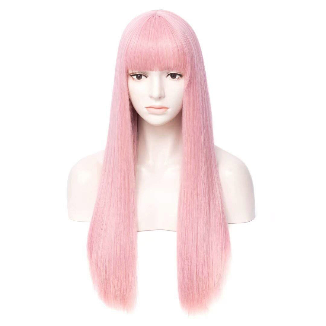 Full Wig Long Curly Straight Synthetic Hair Blonde Wigs Ombre Cosplay Party