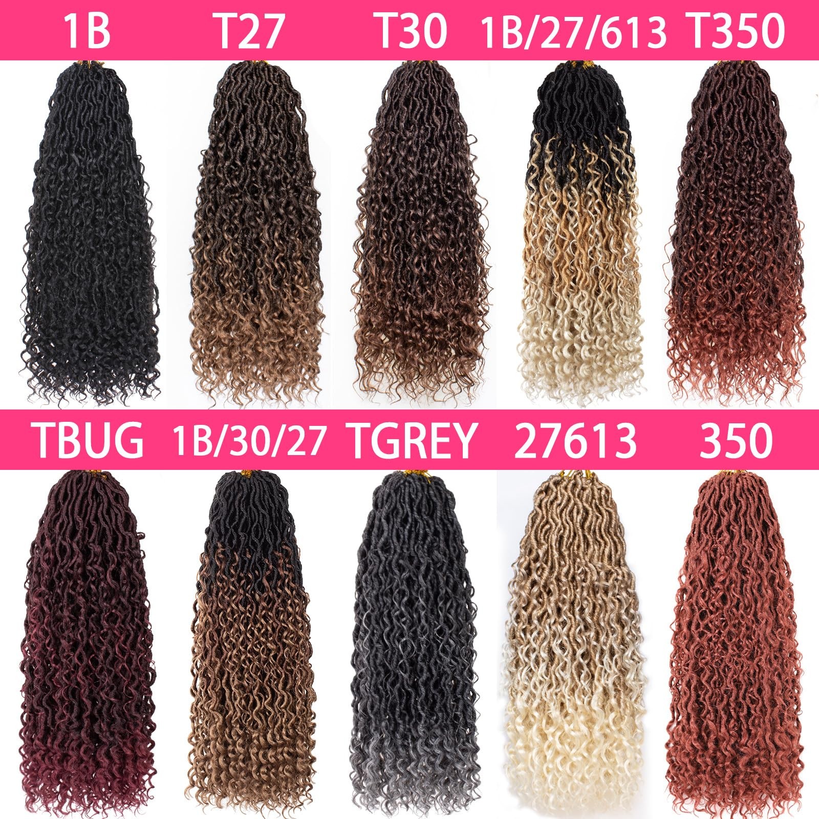 Ruiyok 8 Packs Goddess Locs Crochet Hair 10 Inch Short Faux Locs Crochet Hair