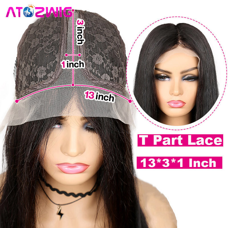 Straight Bob 13x4x1 T Part Lace Front Human Hair Wigs Black Hair for Women 10in