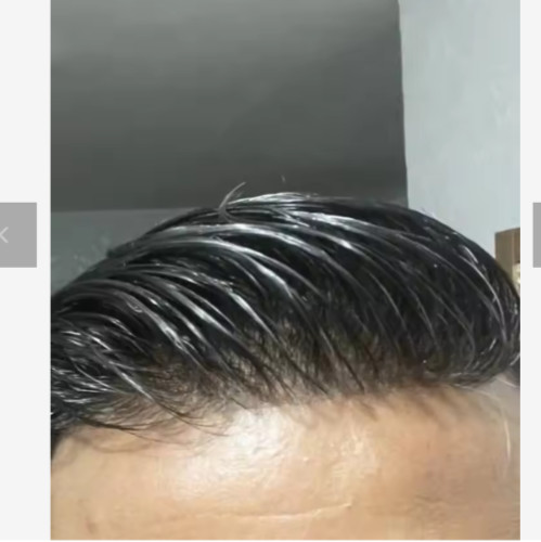 Men’s Hair Toupee 100% Human Hair Skin Base 8×10 30mm Wave Natural Black