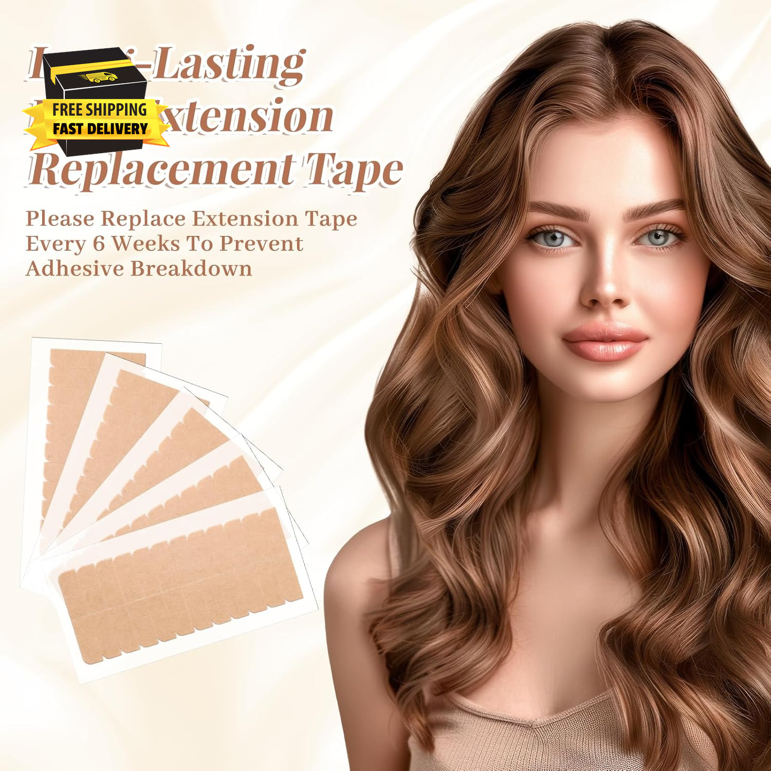 240 Pcs Hair Extension Tape, Double Sided Strong Adhesive Replacement Hair Tape