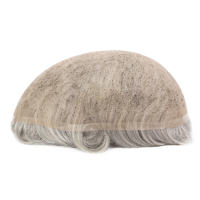 Mens Human Hair Replacement System Full French Lace Toupee Hairpiece #580