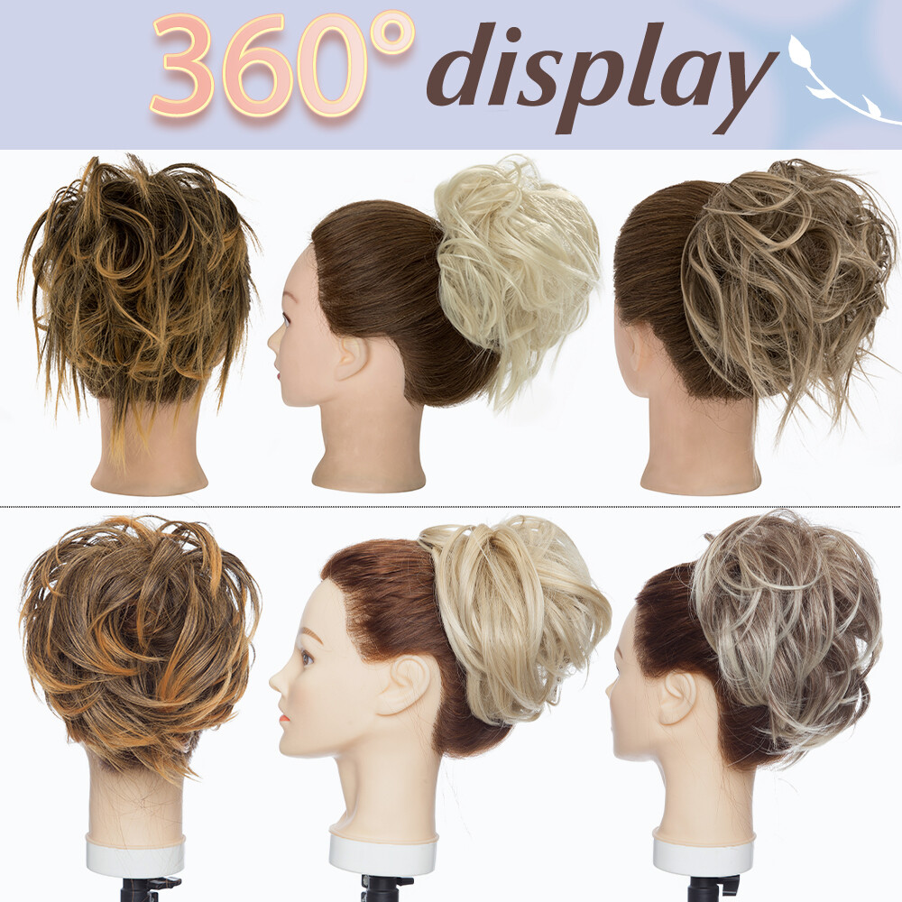 LARGE Real Thick Messy Bun Hair Piece Scrunchie Updo Wrap Extensions as Human US