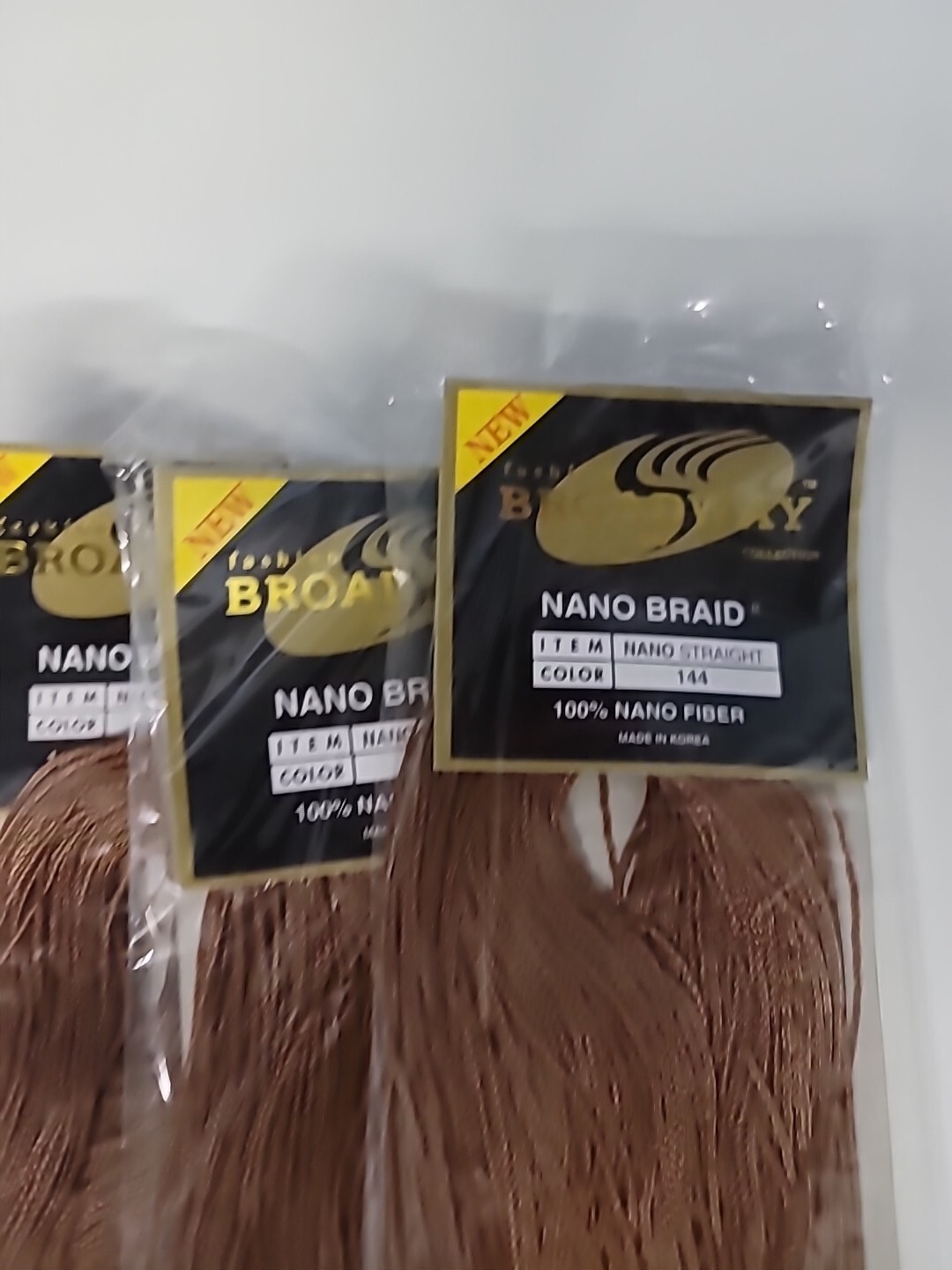 Fashion Broadway Nano Braid Straight Color 144 Synthetic Hair 3pk