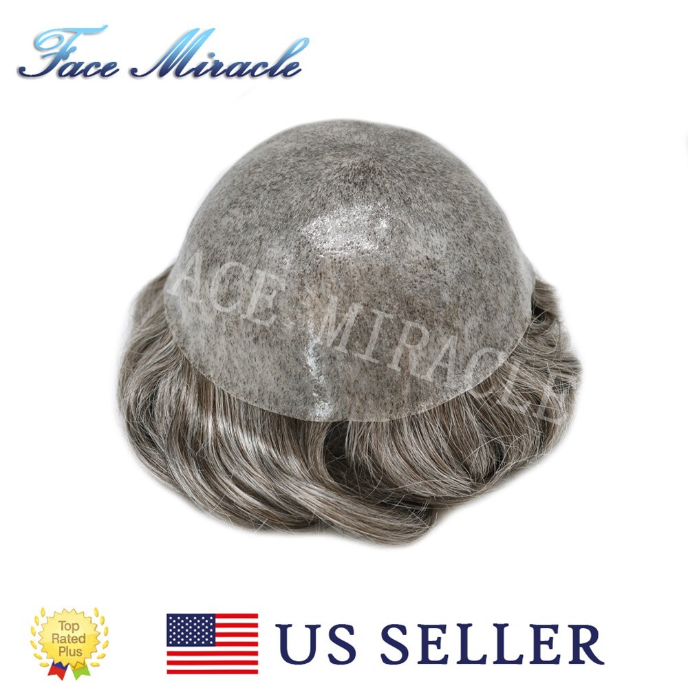 Mens Hair Piece Human Hair System All Poly Thin Skin Toupee for Men Hair Units