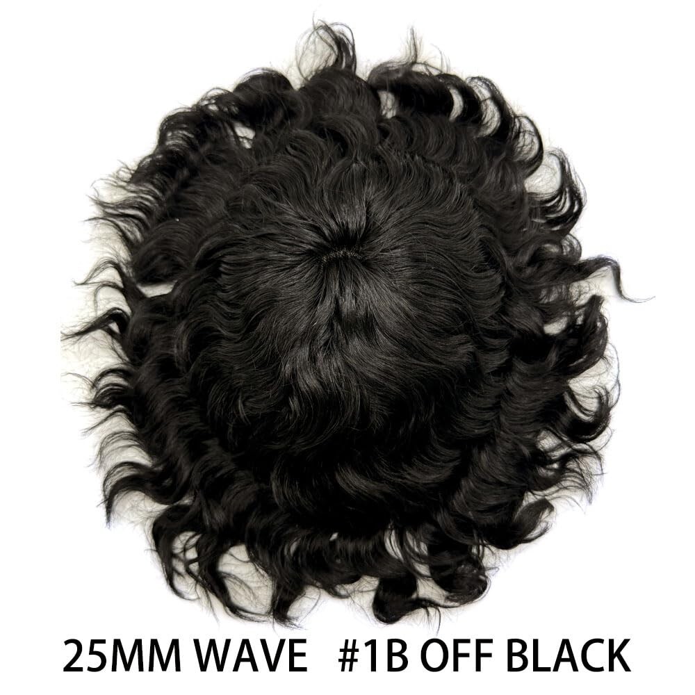 Hair Units for Black Men Afro Kinky Curly Fine Mono Lace Men Toupee Hair System