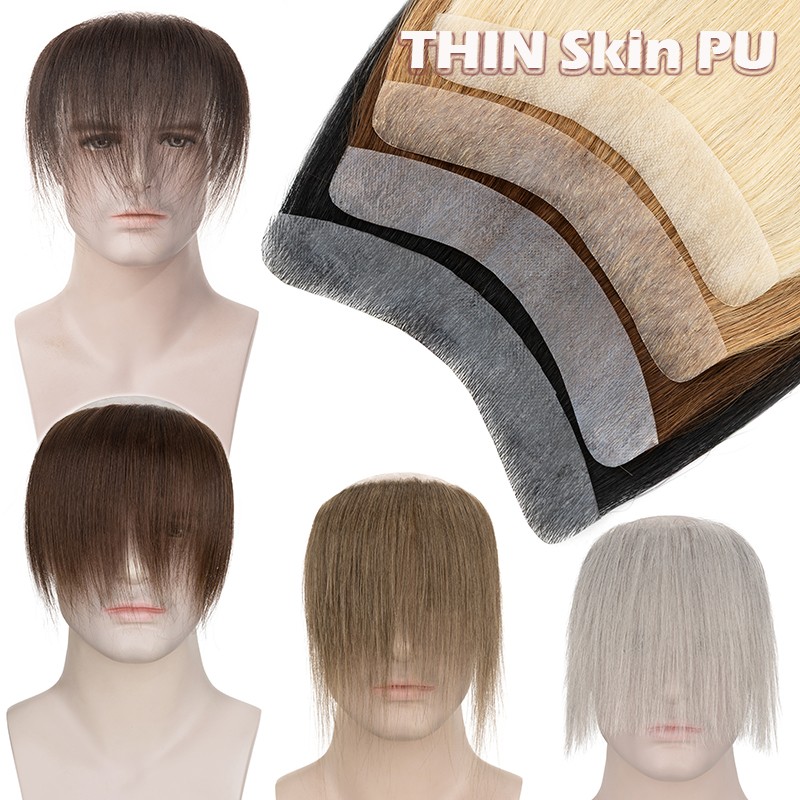 Men/Women’s Hairline Forehead Hairpiece Toupee Remy Human Hair Front Top Piece