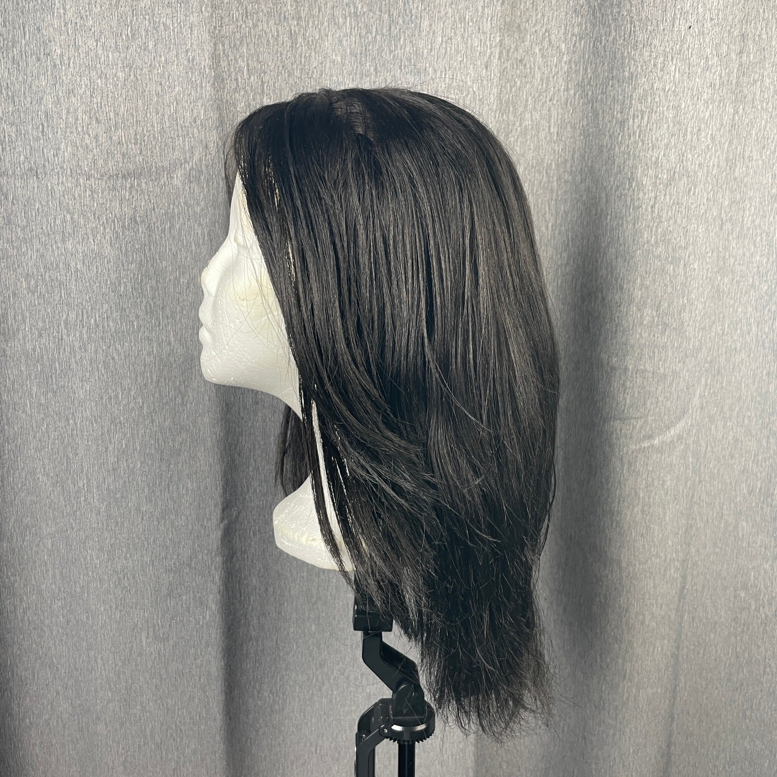 R&B Straight Black Layered Lace Front Hair Wig