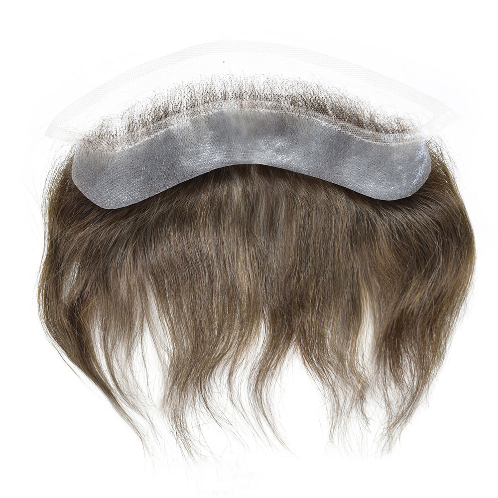 Human Hair Mens Frontal Lace Front Skin Hairpiece for Receding Hairline Natural