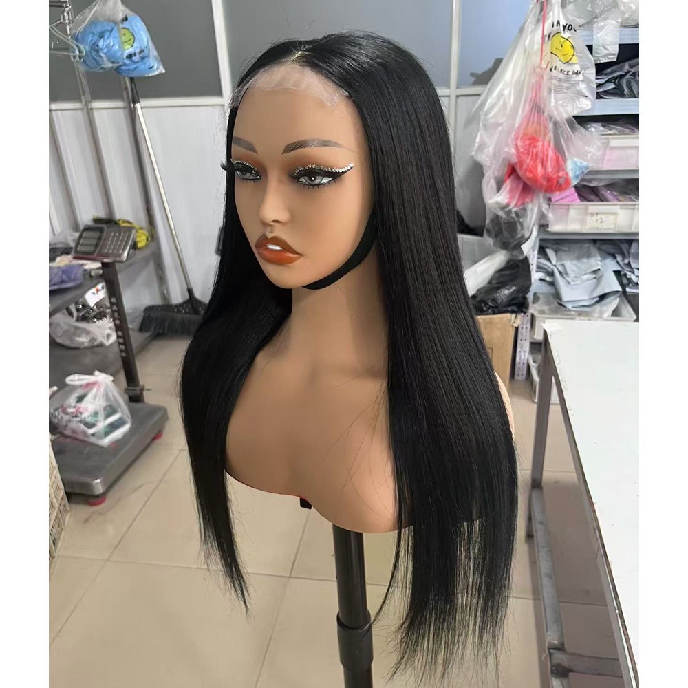 Brazilian Straight Virgin Human Hair 4×4 HD Lace Closure Wig Natural Black Wigs