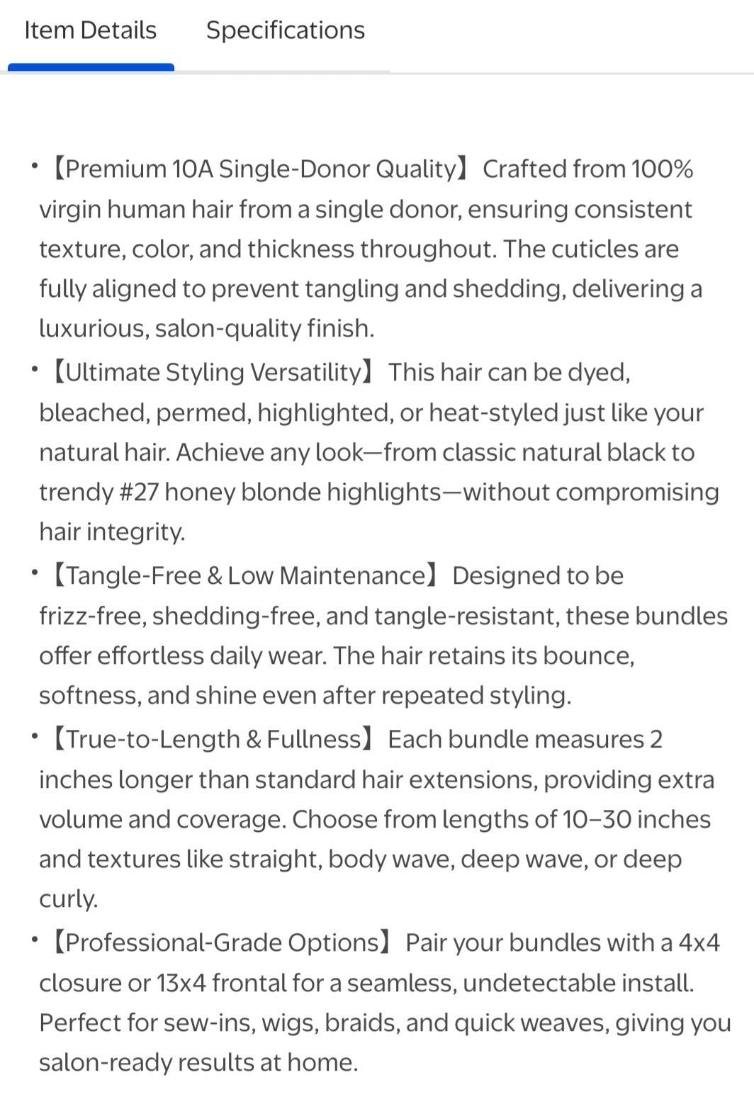 ASHINE 100% Brazilian Human Hair Extensions Black 0107-1B#-28”-WW Brand New