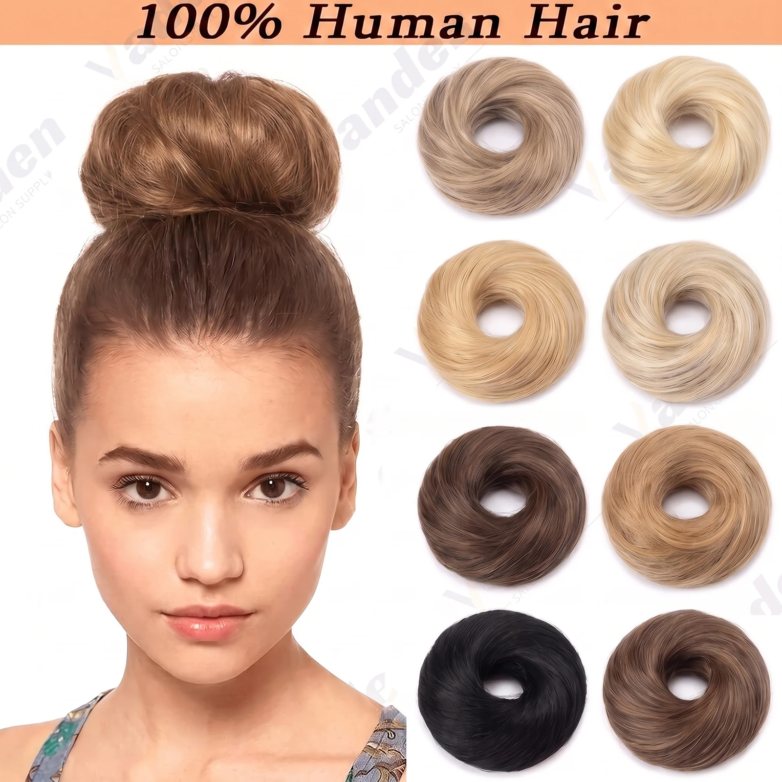 Human Hair Messy Bun Scrunchie – Real Remy Hair Updo Hair Piece for Women,