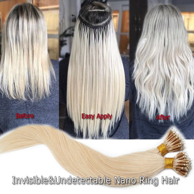 AAA+ Hair Extensions Nano Ring Beads Tip Remy Human Hair Micro Loop 1G THICK 50S