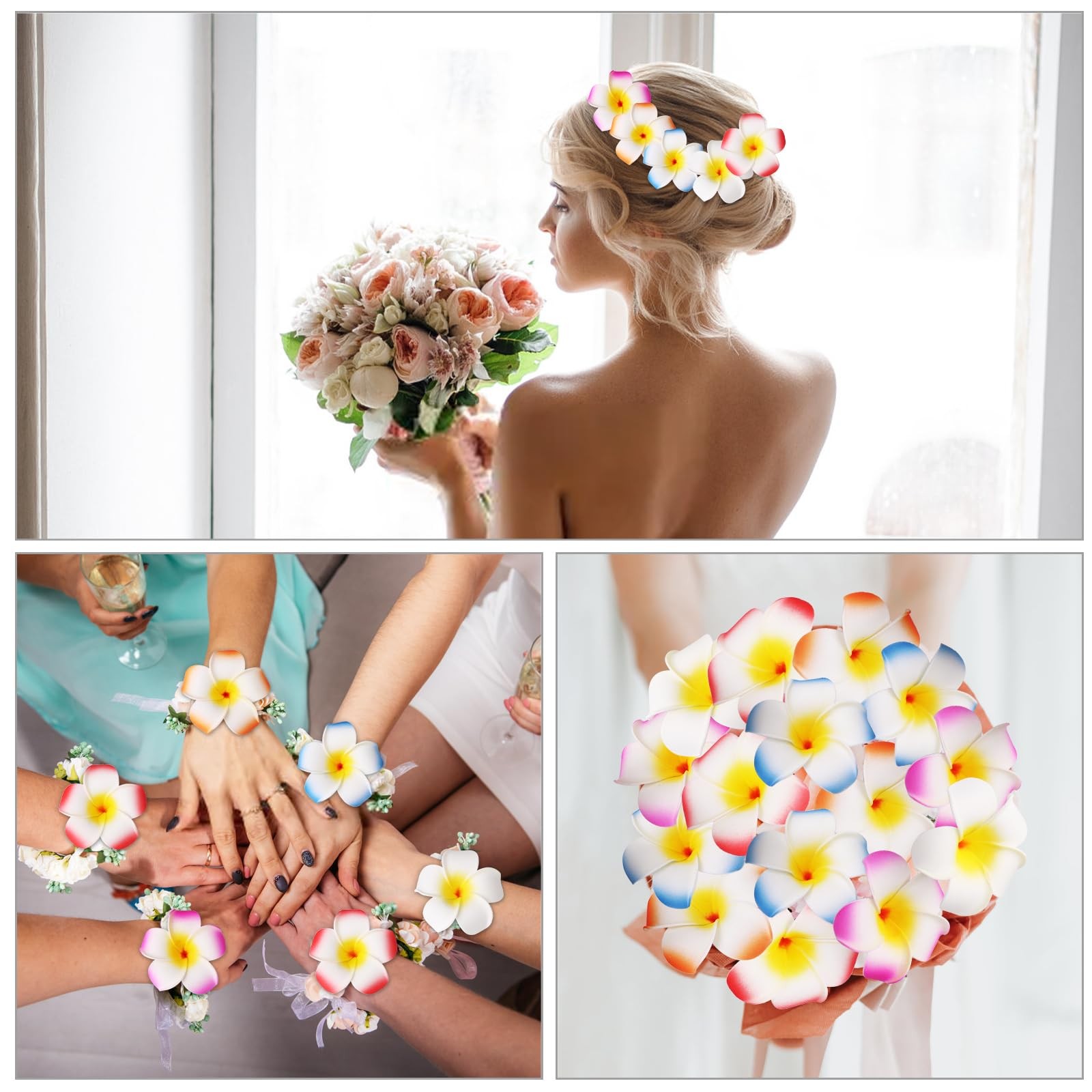 20pcs 2.75 Inch Hawaiian Flower Hair 20 Count (Pack of 1), Inch(20pcs)