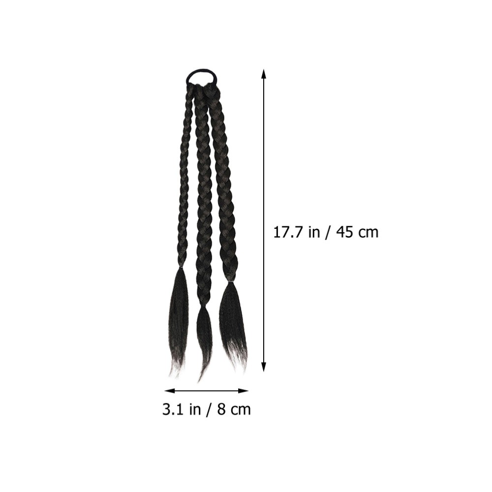 Easy to Wear Braided Ponytail Extension Synthetic Hair Piece in Classic Black