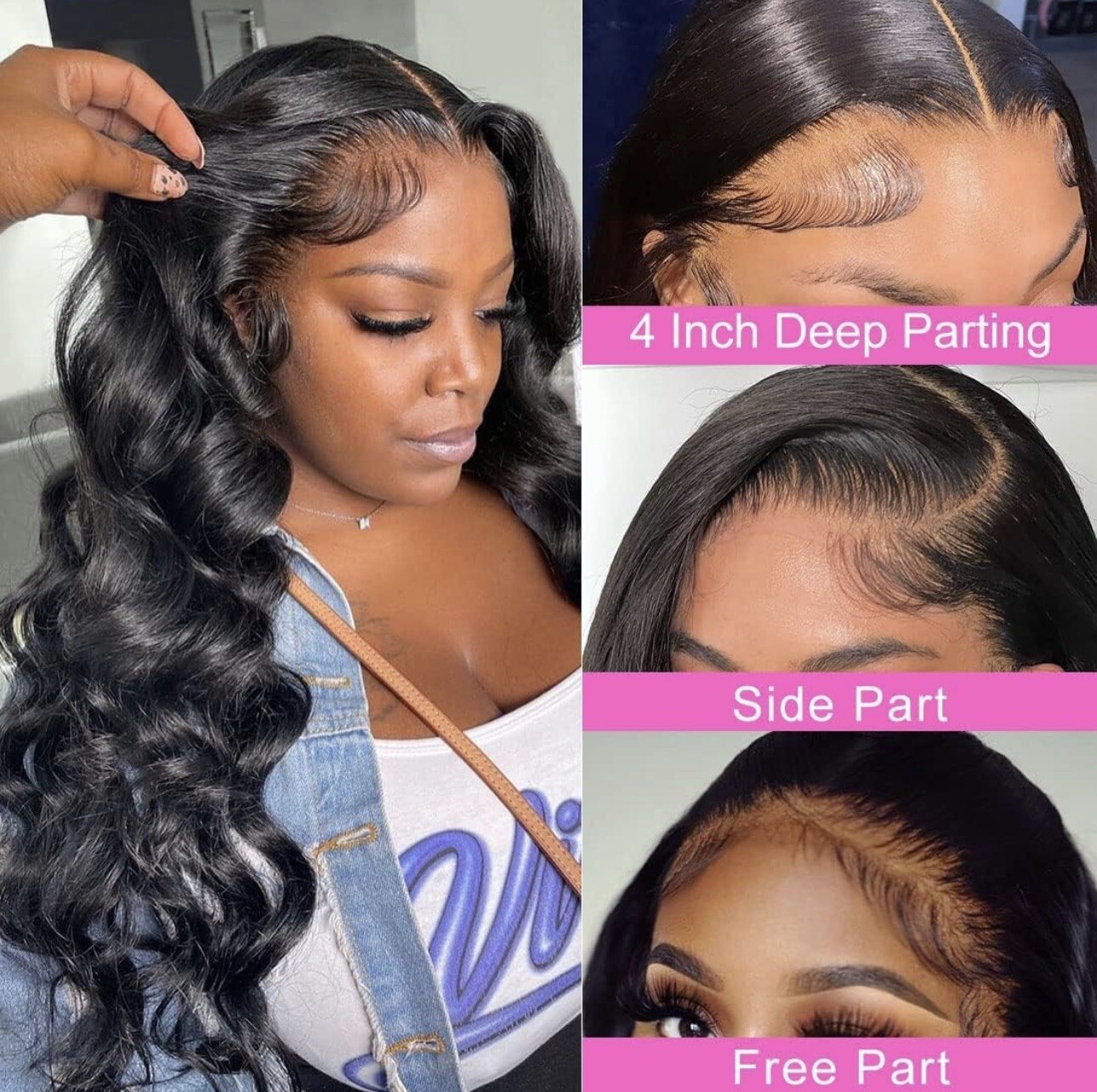 Beauhair Lace Front Wigs Human Hair 4×4 Closure Body Wave 150% Density 22in