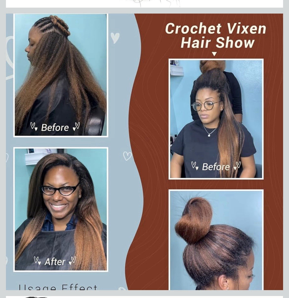 26 inch Kinky Straight Vixen Crochet Hair synthetic Bundles (3 Pack) Multi Color