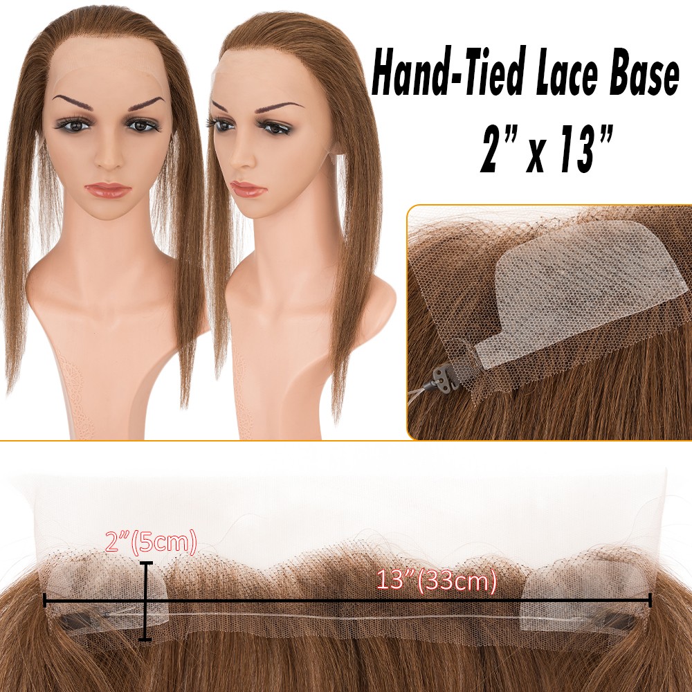 Receding Hairline Full Lace Cover Up 100% Remy Human Hair Patches Pieces Topper