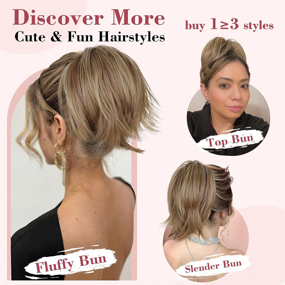 Messy Bun Hair Piece Ponytail Updo Claw Clip In Hair Extensions Real As Human