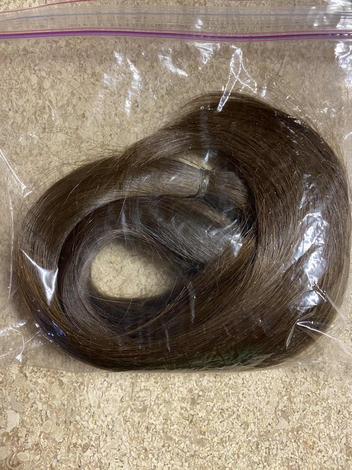 100% Real Human Hair Light/Medium Brown silky Fresh Cut Ponytail 3.05 oz 12 in