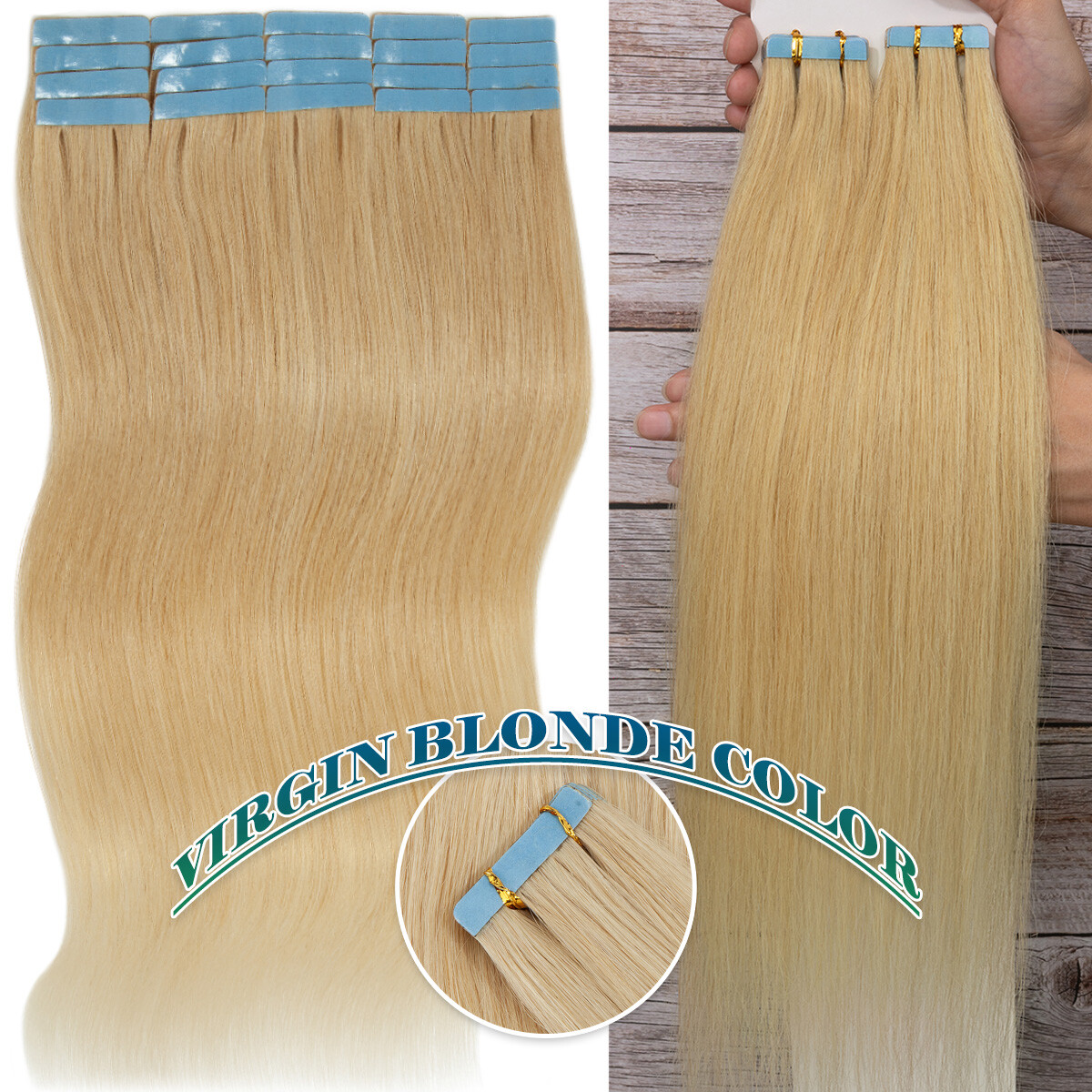 150G THICK Skin Weft Tape In 100% Human Remy Hair Extensions Full Head Highlight