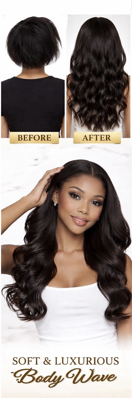 Brazilian Body Wave Human Hair Bundles 16 18 20 Inch Natural Black Remy Weave