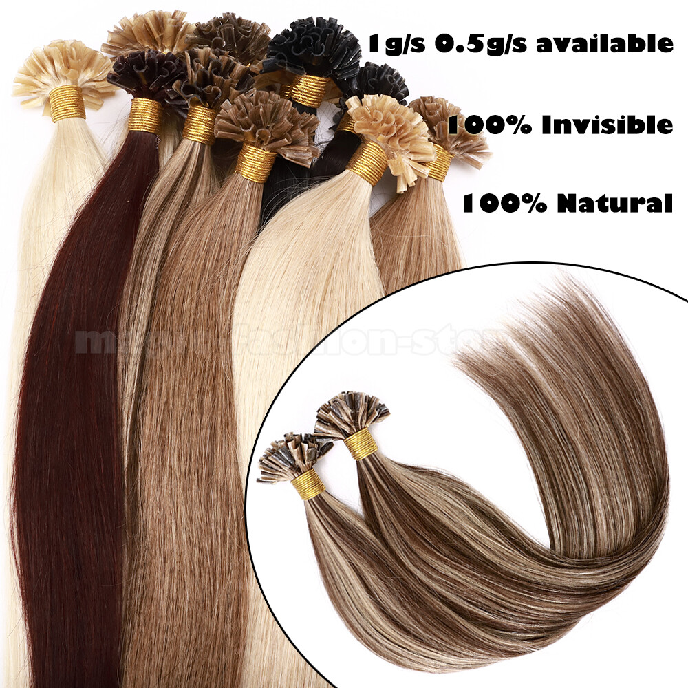 Balayage Keratin Nail U Tip Remy Human Hair Extensions Pre Bonded Fusion 1G L005