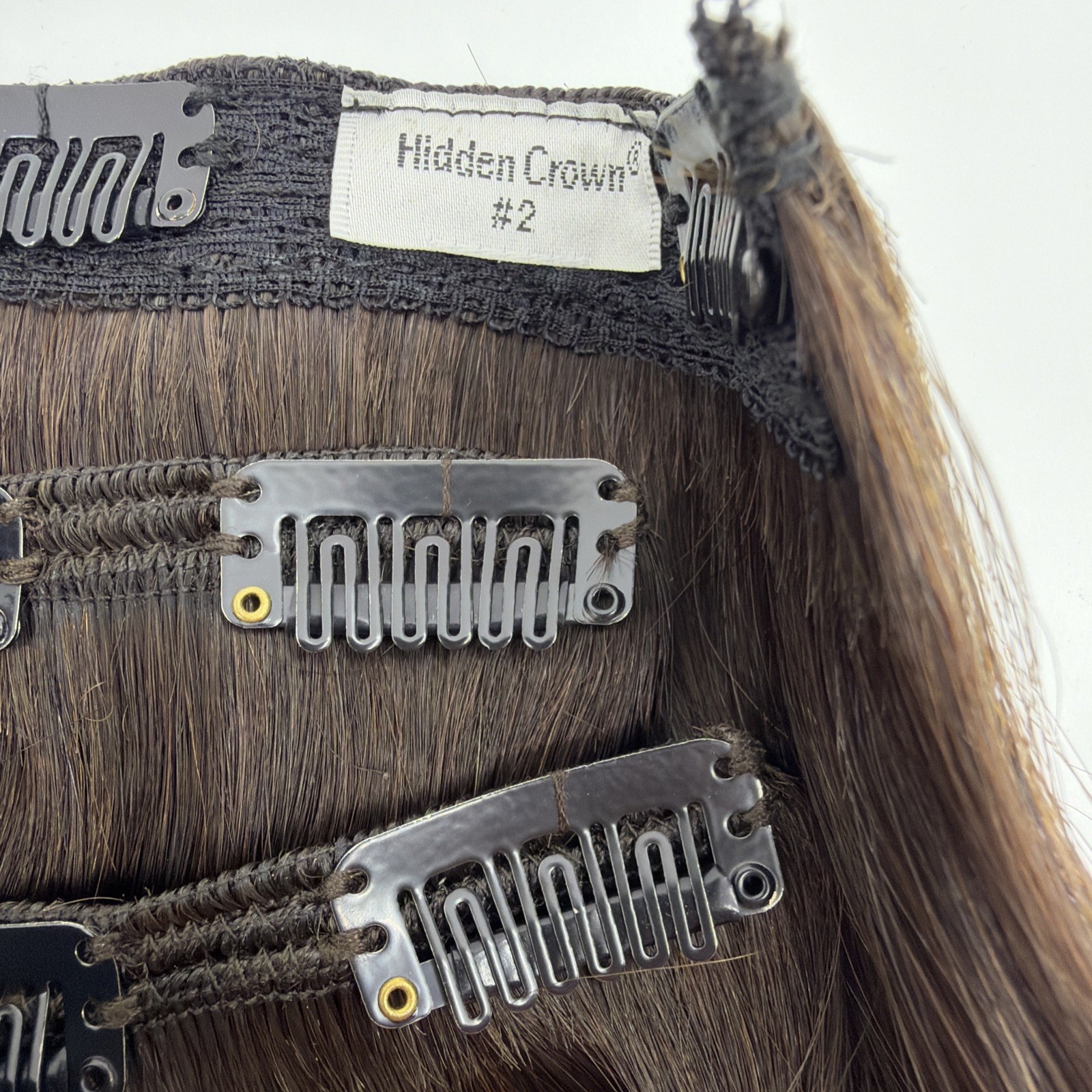 Hidden Crown 18” Crown Clip In Human Hair #2 Off Black 140g New Remy Hair Unused