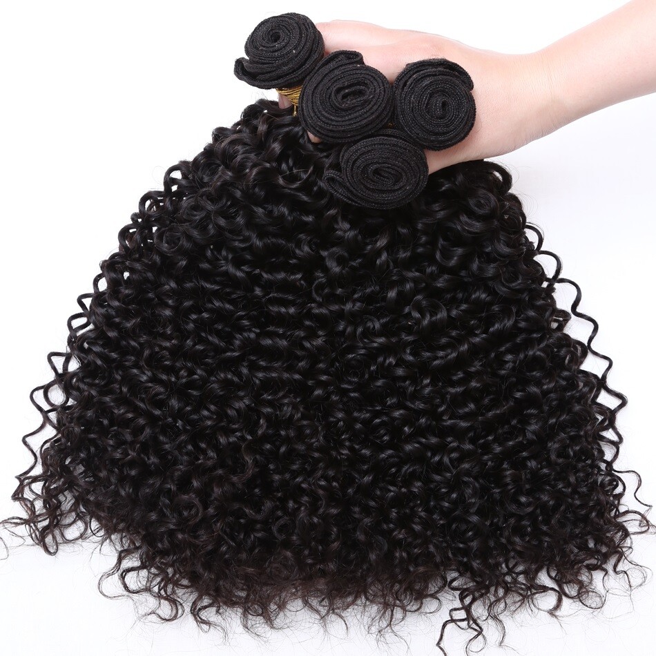 Jerry Curl Black Color #1B Brazilian 100 Virgin Human Hair bundle 10 – 28 In