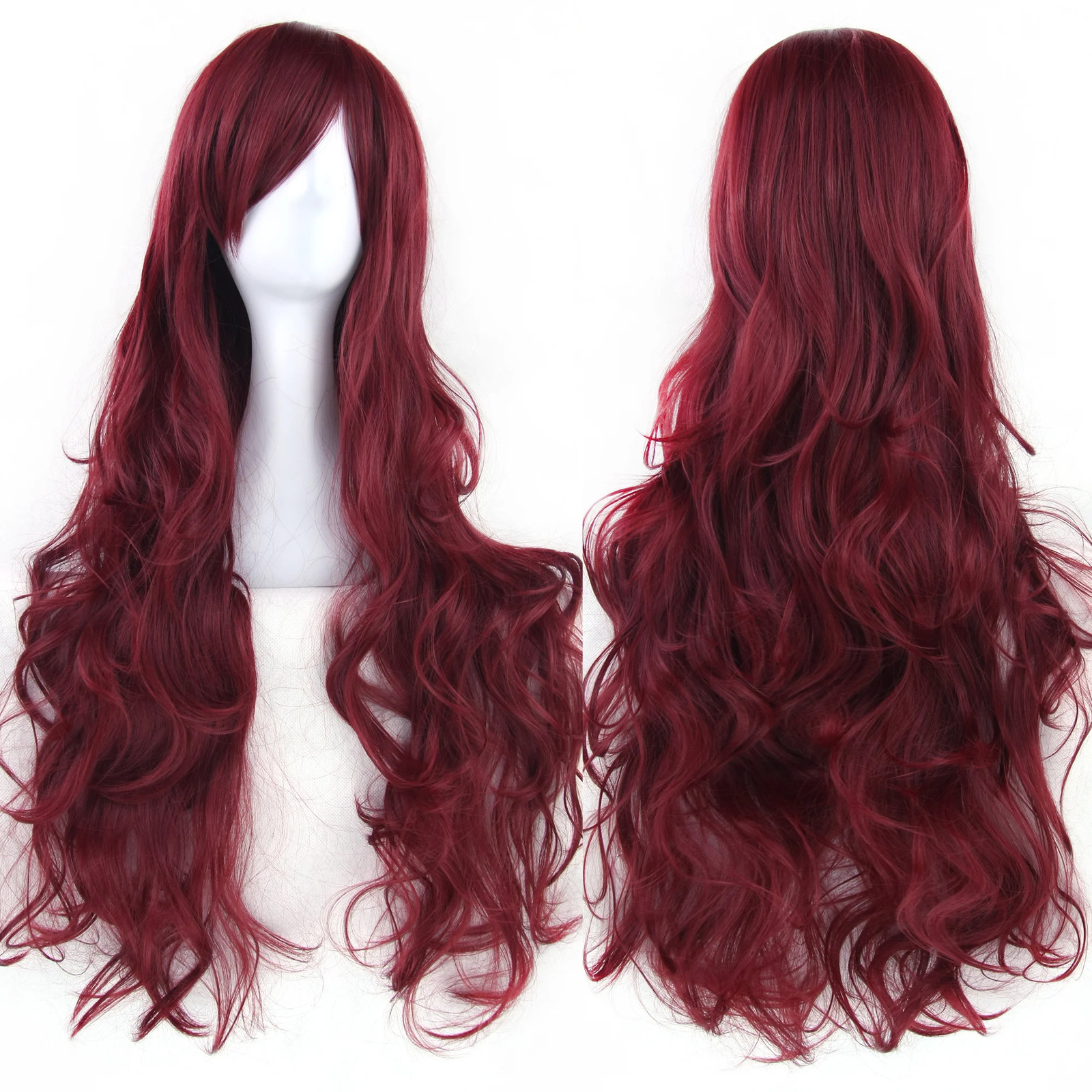 Soowee Curly Long Synthetic Green Wig Pink Black Party Cosplay Wigs Women
