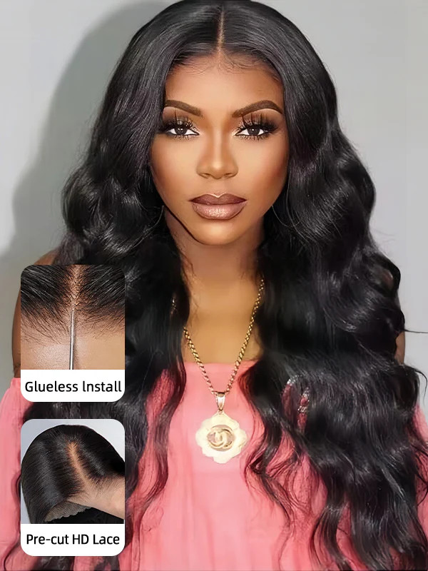 Brazilian Body Wave Precut 4×4 LaceFront Wig Human Hair Glueless Wig Wear and Go