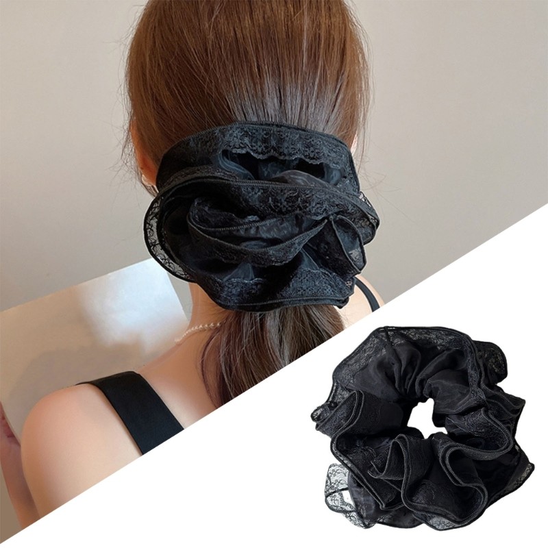Multi Layer Lace Hairband Ponytail Holder Female Scrunchies French Hair Elastics