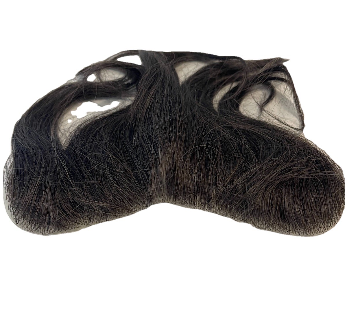 Mens Toupee Hairpiece Forehead Hairline Human Hair Replacement Front Med Brown 4