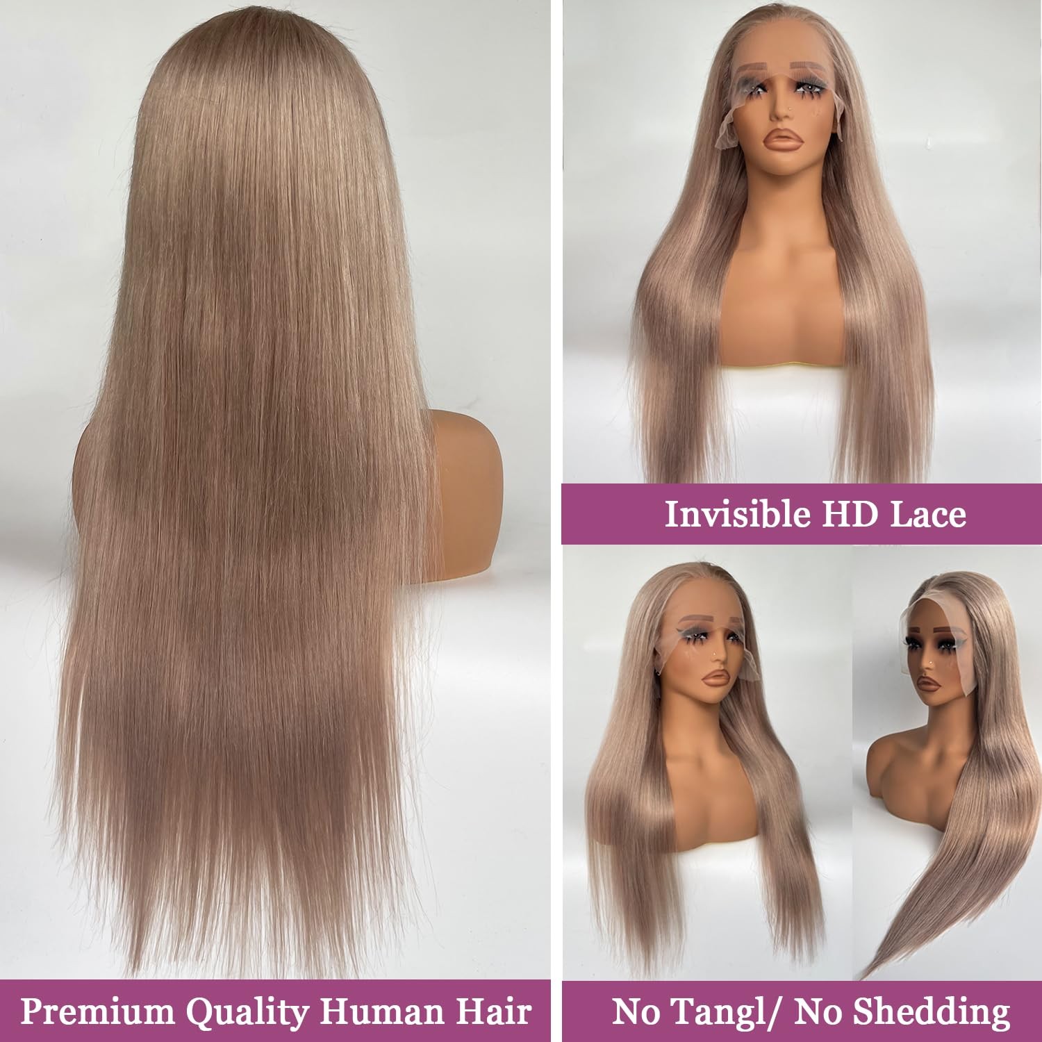 Ubetta Ash Blonde Wig Human Hair 13X6 Lace Front Wigs Human Hair Ash Blonde