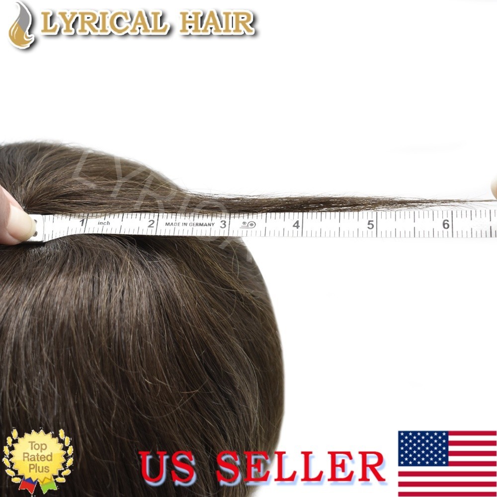 Lyrical Hair Mens Toupee Human Hair Replacement System Injection PU Hairpiece US