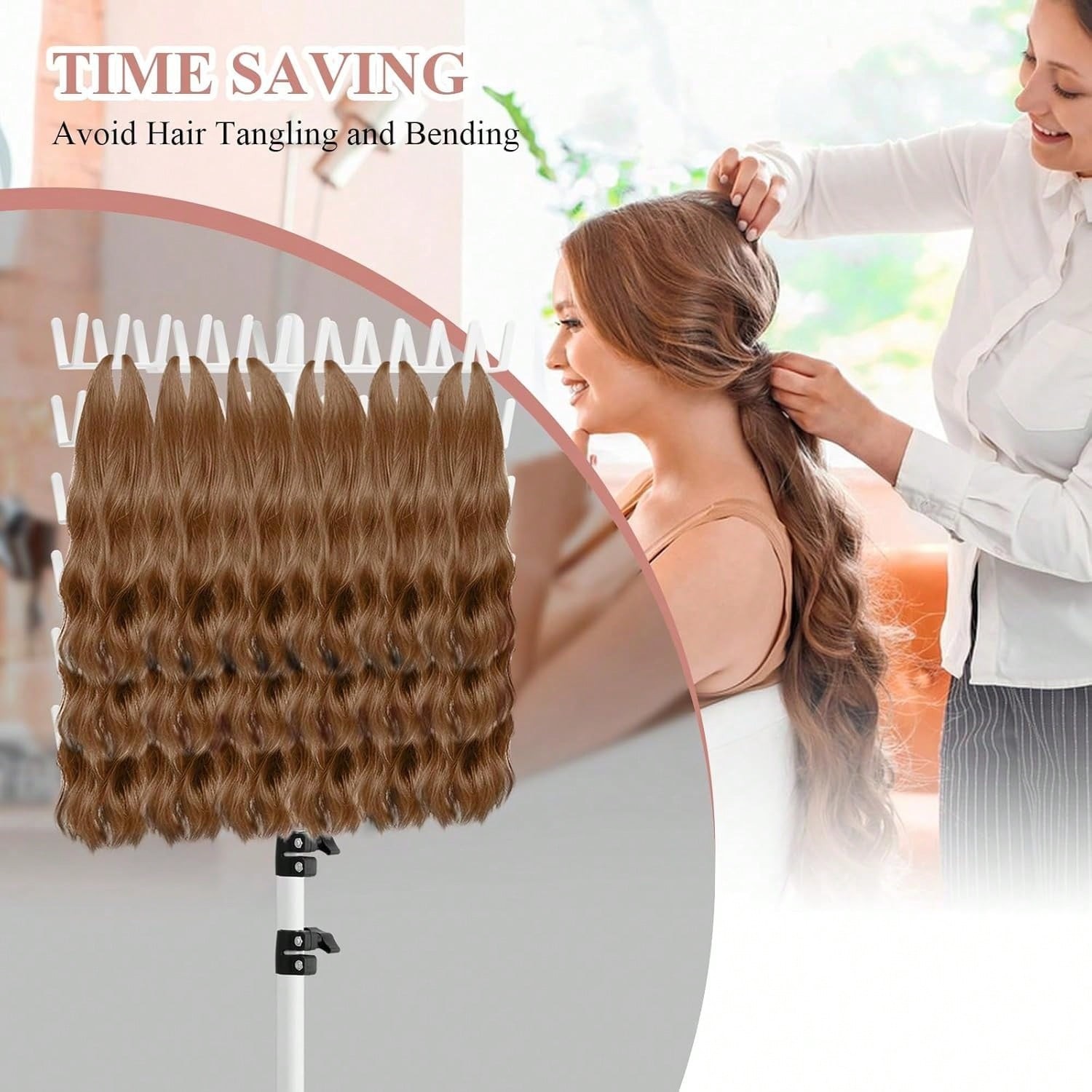 Braiding Hair Rack Hair Extension Holder Flexible 144 Pegs Salon Home Travel Cut