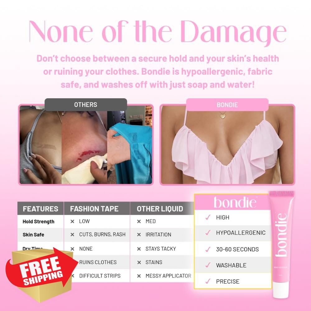 BONDIE Liquid Body Adhesive for Clothes – Fashion Tape Alternative for Low-cu…