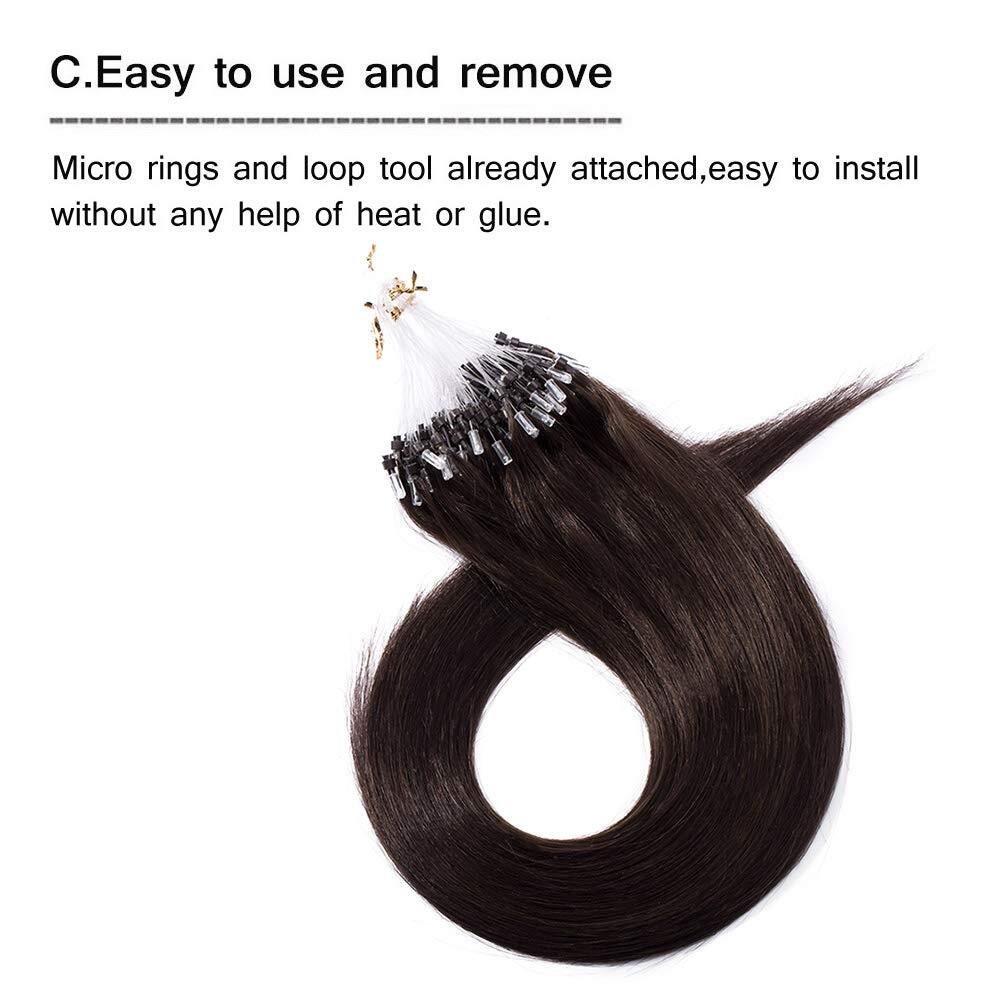 Micro Loop Hair Extensions Micro Slicone Beads Remy Russian Straight Human Hair